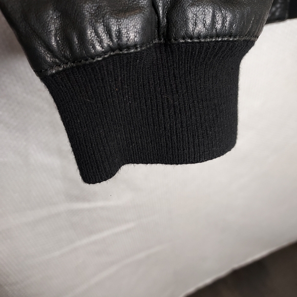 All Saints Kino Black Leather Bomber Punk Racer Rare - Picture 6 of 16